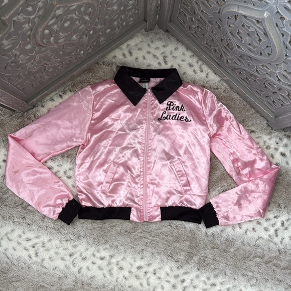 Grease Pink Ladies satin jacket girls small Halloween costume trick or treat - Picture 1 of 10